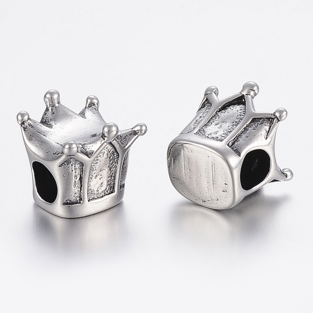 Korálka Koruna z 304 nerezovej ocele 12x11x12mm, 1 ks