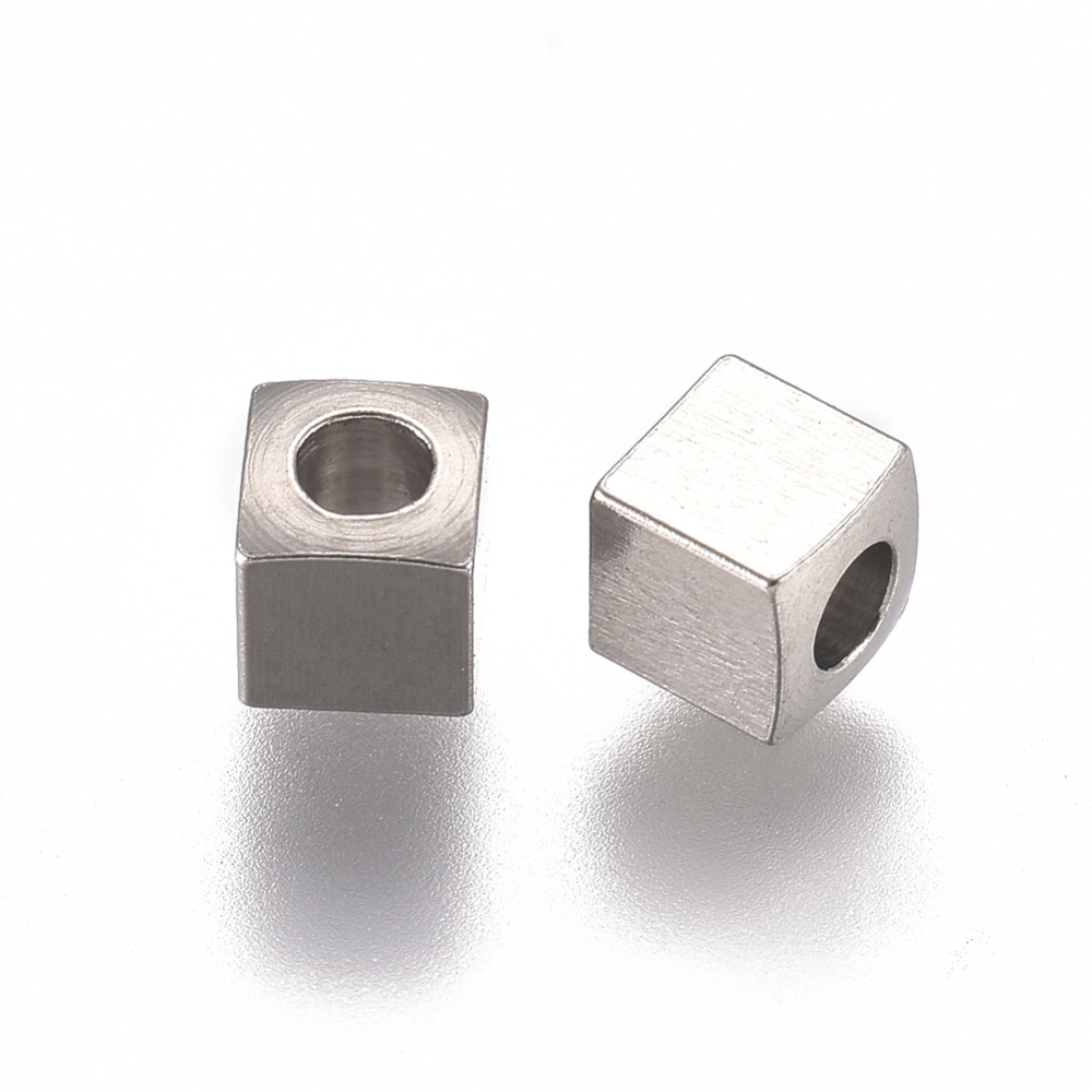 Korálky z 304 nerezovej ocele 3x3x3mm, 10 ks