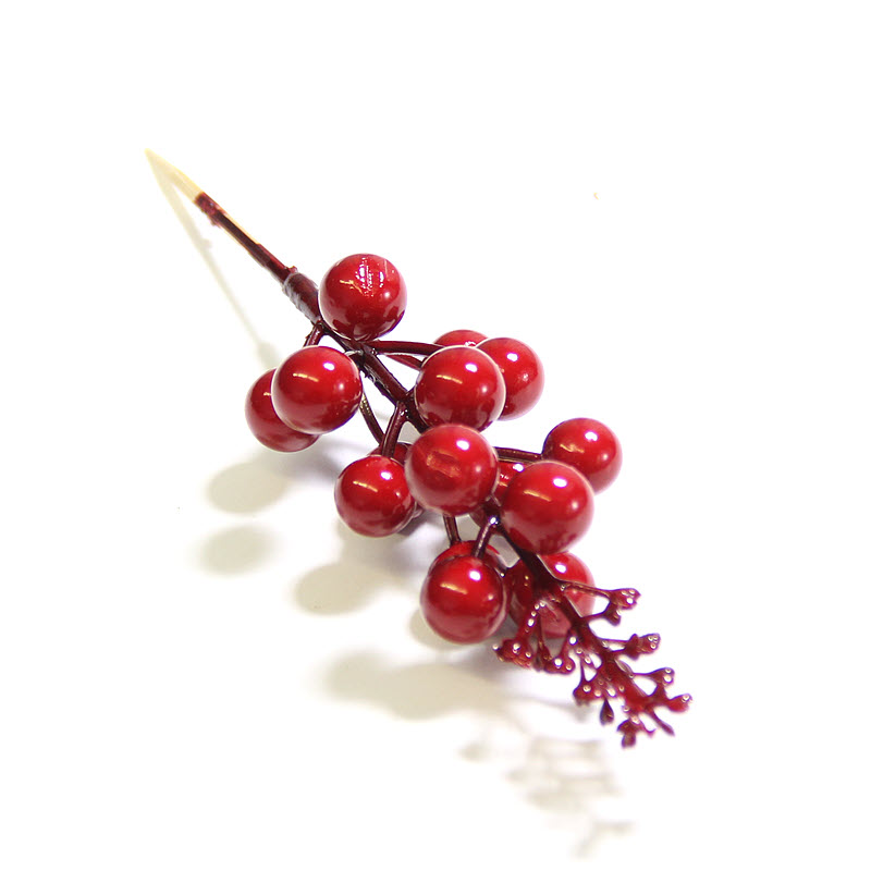 Červené bobule k aranžovaniu 18cm, 4 vetvičky