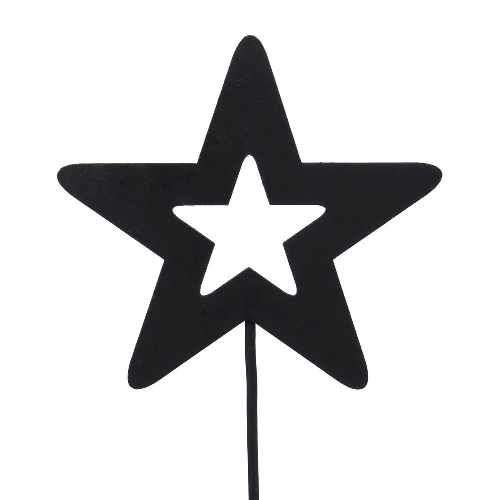 Kovová vianočná hviezda na paličke 10x28cm, 1 ks 