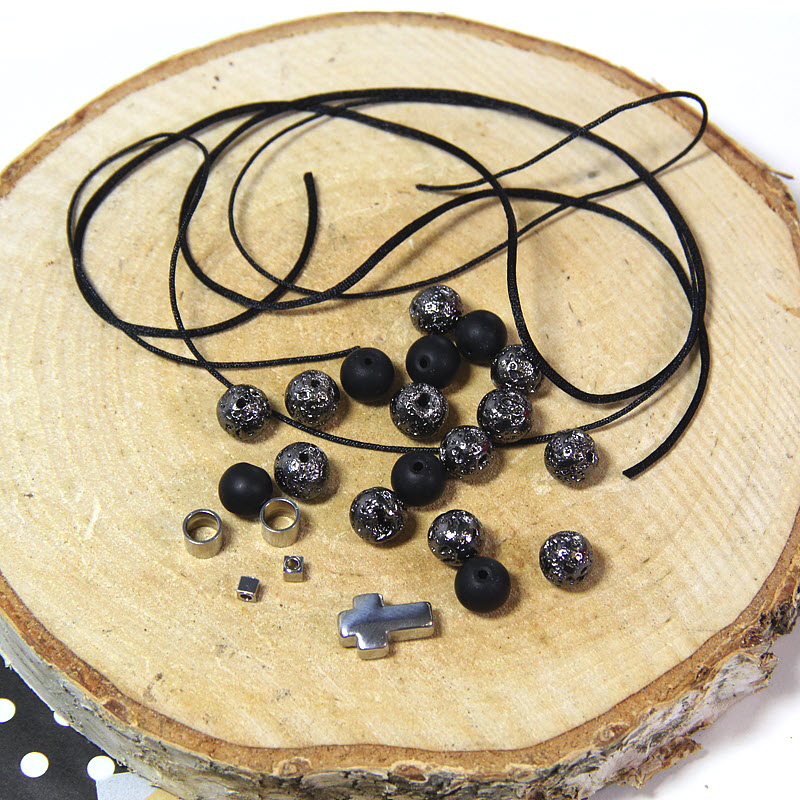 DIY sada na výrobu náramku pre muža s oceľovým krížikom