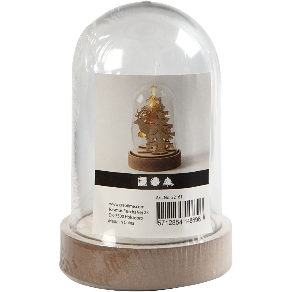 Plastový zvon na drevenej podložke 12,5x8cm, 1 ks