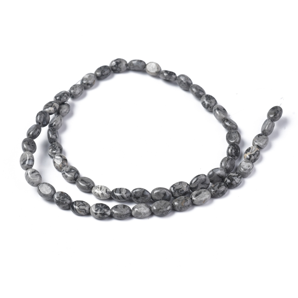 Jaspis Picasso korálky 8x6x4mm, 45 ks