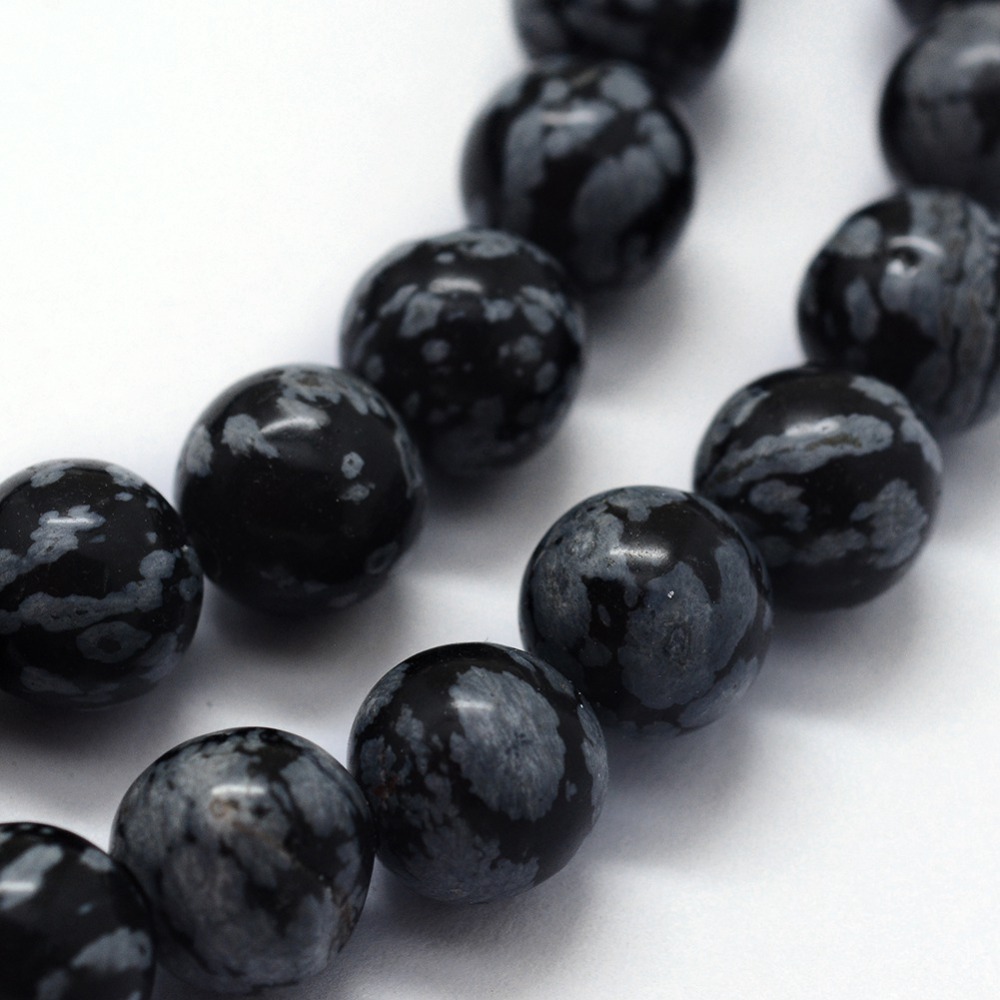Obsidián škvrnité korálky 6mm, 63 ks
