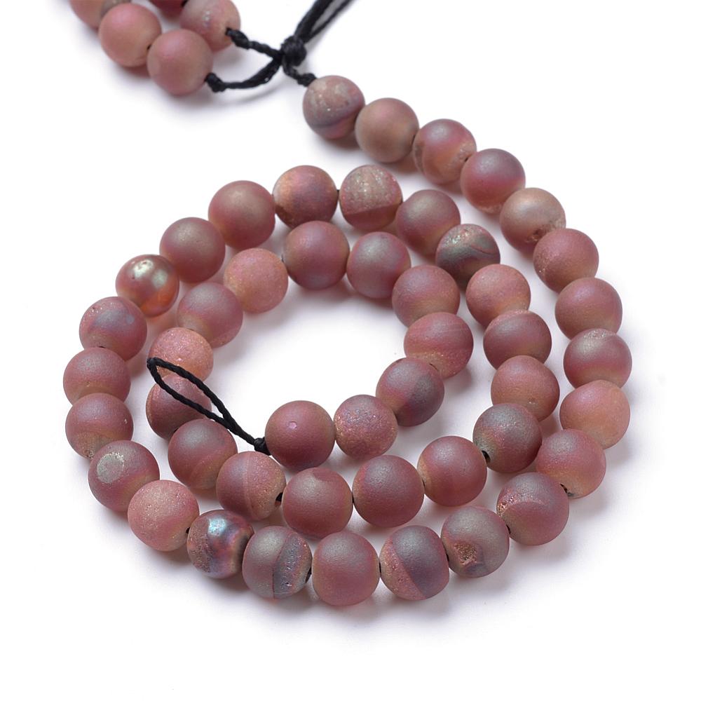 Achát korálky 10mm, cca 39 ks