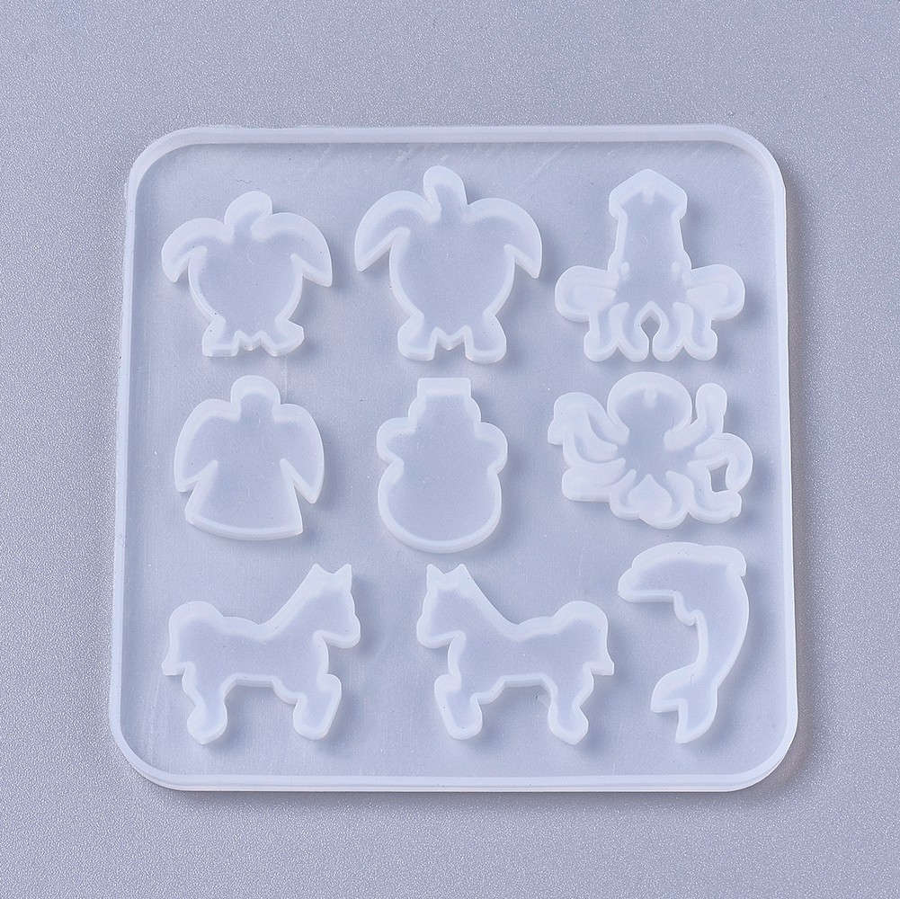 Silikónová forma Prívesky mix 95x90x4mm, 1 ks
