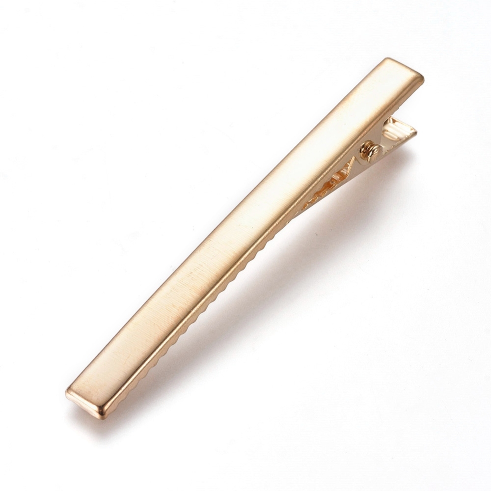 Zlaté sponky do vlasov - aligátor 60x6x11mm, 10 ks