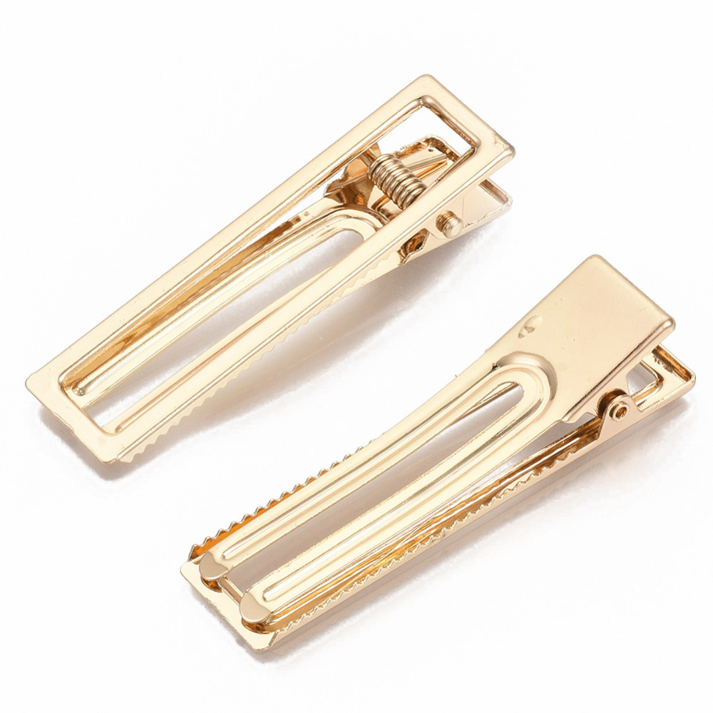 Zlaté sponky do vlasov - aligátor 60x18x12mm, 10 ks