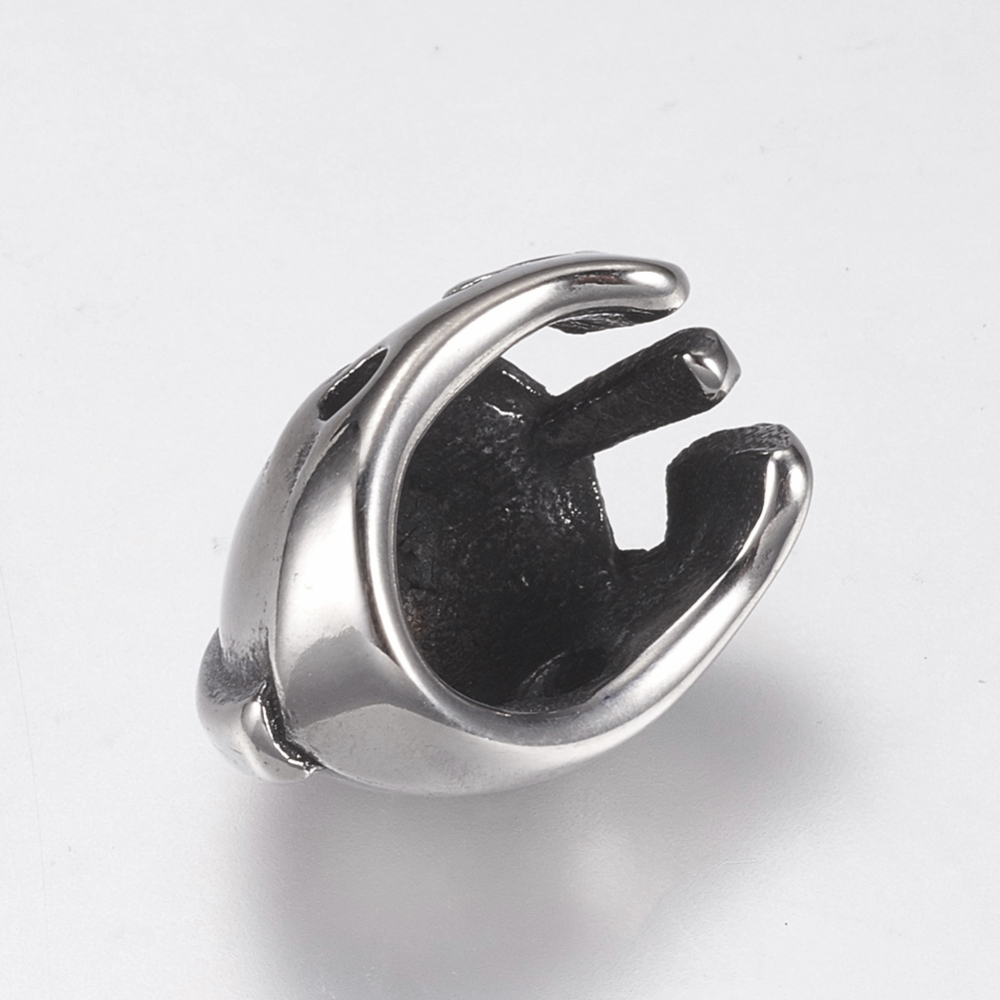 Kovová korálka Helma z chirurgickej ocele 16x11x10mm, 1 ks