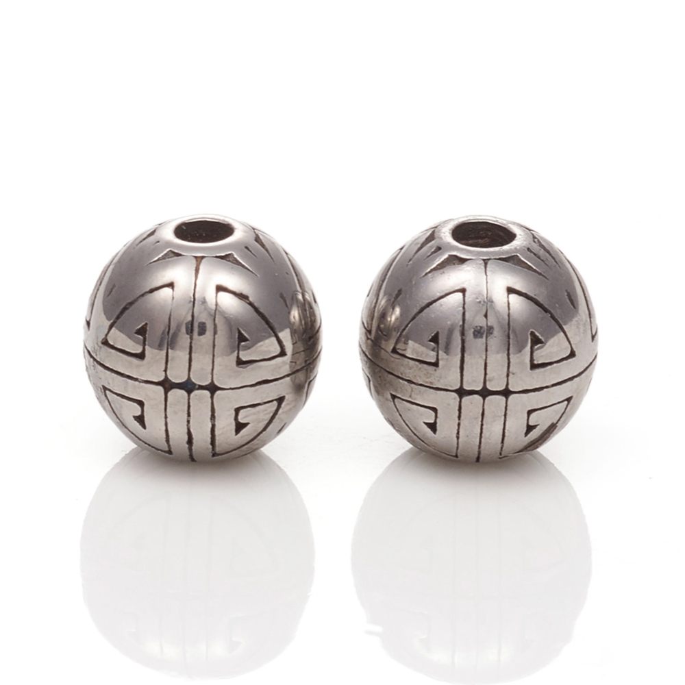 Kovová ozdobná korálka z chirurgickej ocele 9.5x9mm, 1 ks