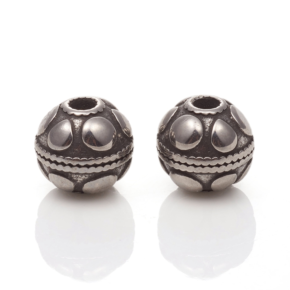 Kovová ozdobná korálka z chirurgickej ocele 9x8.5mm, 1 ks