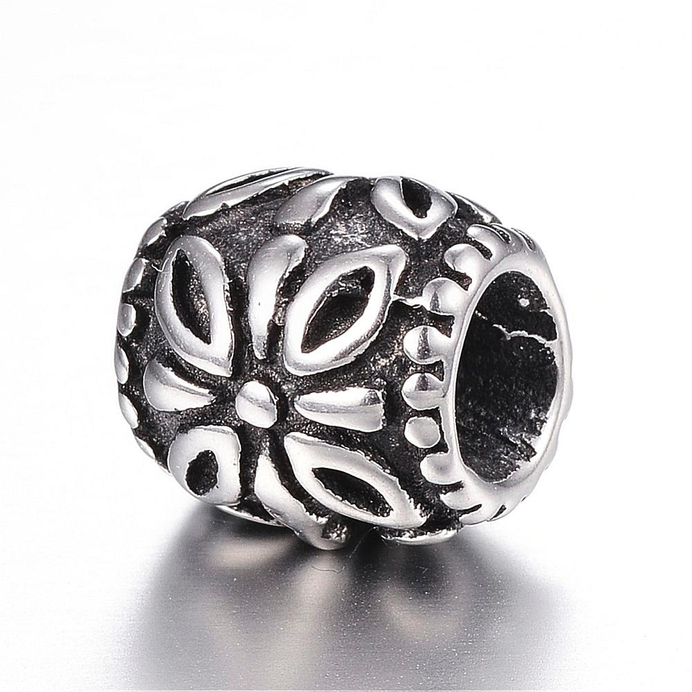 Kovová ozdobná korálka z chirurgickej ocele 8.5x9mm, 1 ks
