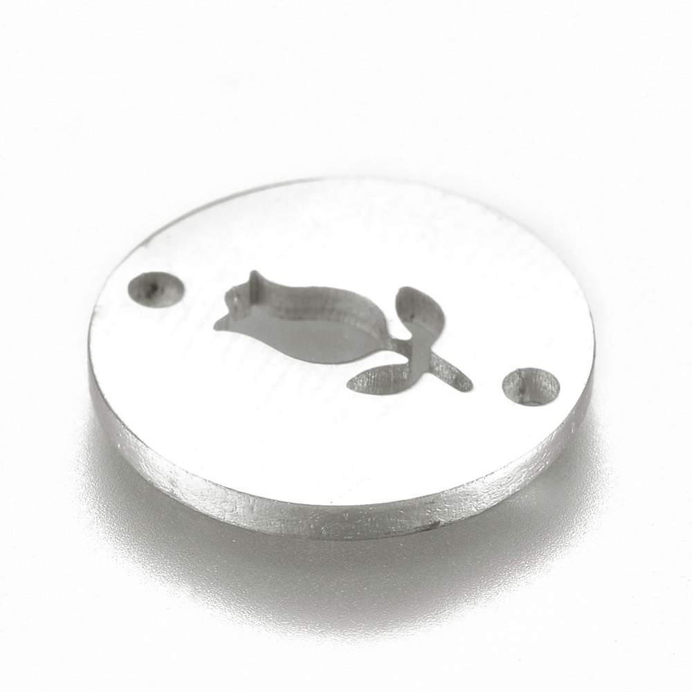 Konektor Ruža z nehrdzavejúcej ocele 12x1mm, 1 ks