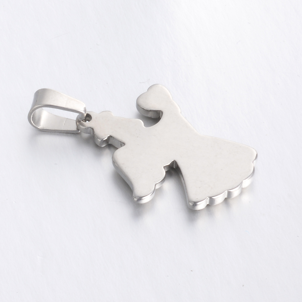 Kovový prívesok Anjel z nehrdzavejúcej ocele 25.5x20.5x2mm, 1 ks