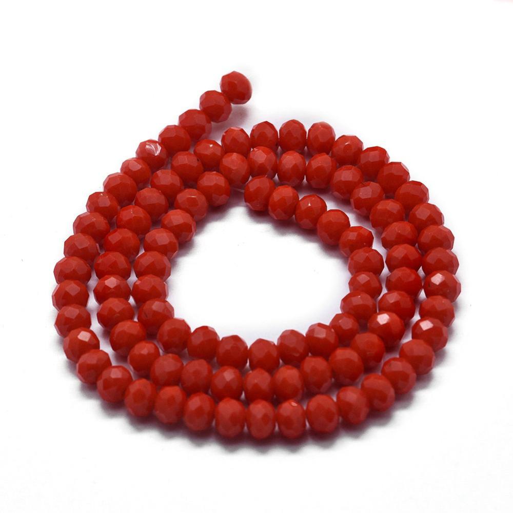 Sklenené brúsené korálky 6x4mm, 90 ks