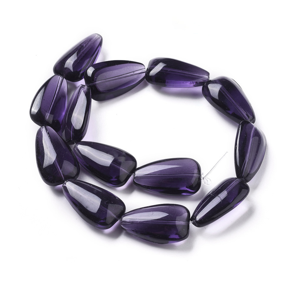 Sklenené korálky Slza 25x15mm, 13 ks