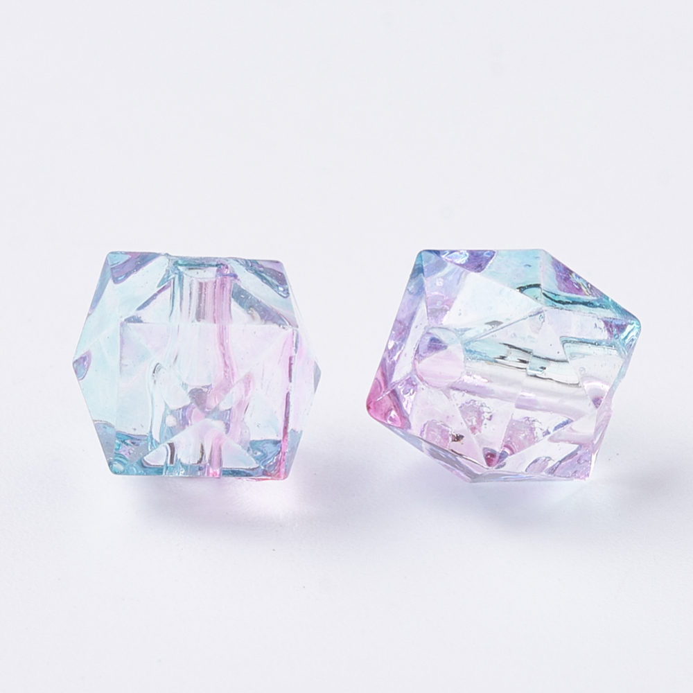 Plastové priesvitné korálky 7.5x8x8mm, 100ks