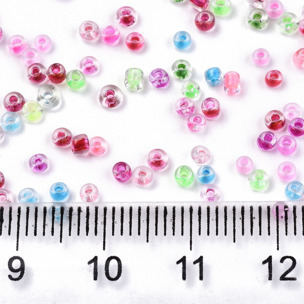 Rokajl priesvitný s farebným prieťahom 2~2.5x1.5~2.5mm, 50g