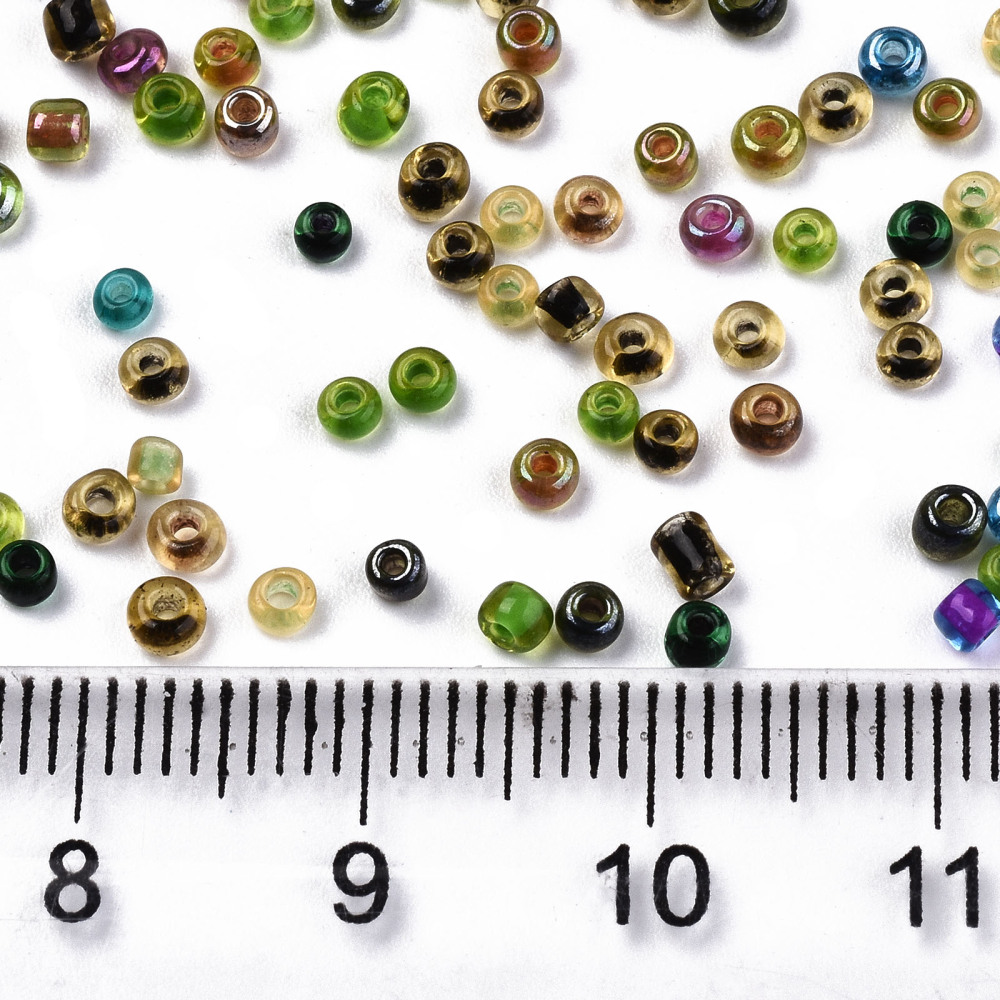 Rokajl priesvitný s farebným prieťahom 2~2.5x1.5~2.5mm, 50g