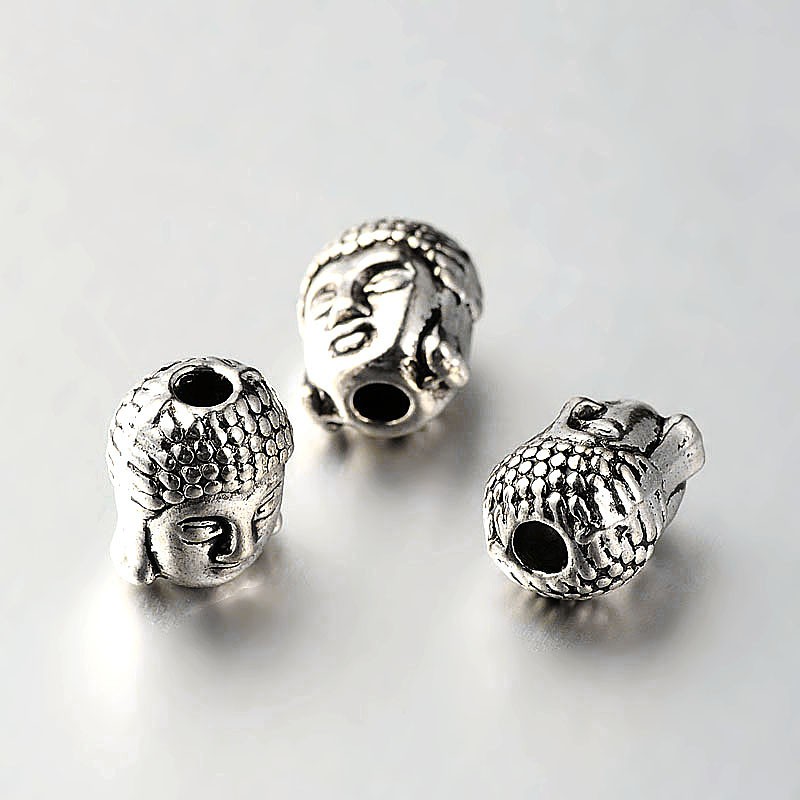 Kovové korálky Budha bez kadmia a bezolovnatá 10x8.5x8mm, 5 ks