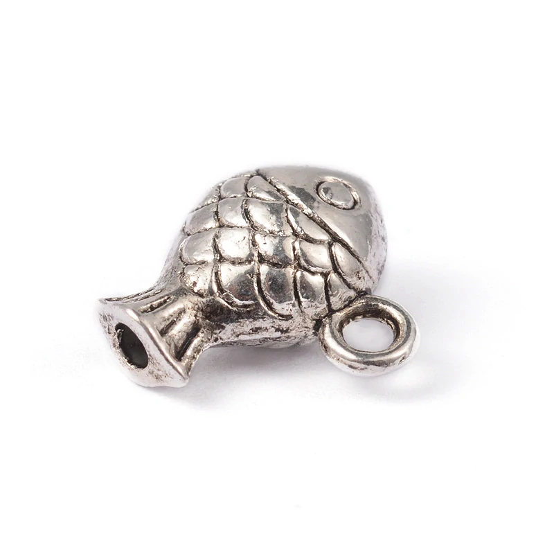Kovový prívesok Ryba bezolovnaté a bez kadmia 11x12x6mm, 10 ks