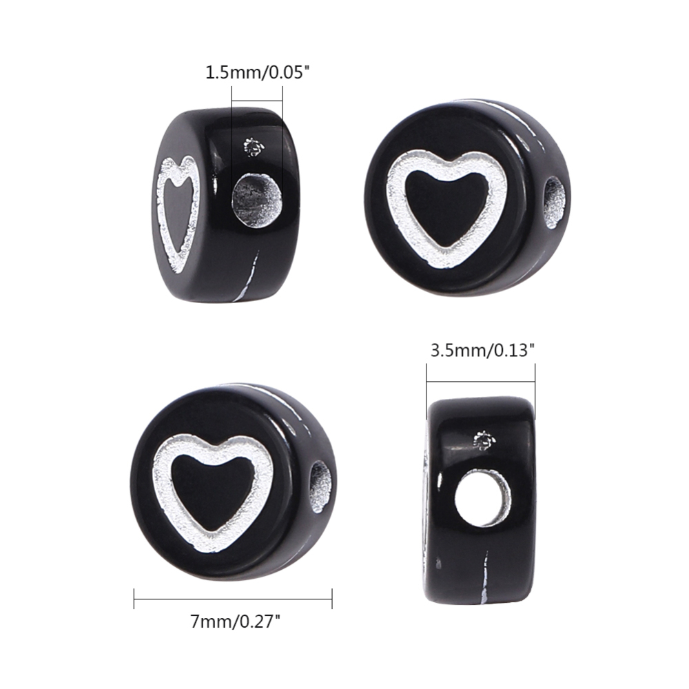 Plastové korálky so srdiečkom 7x3.5mm, 10g