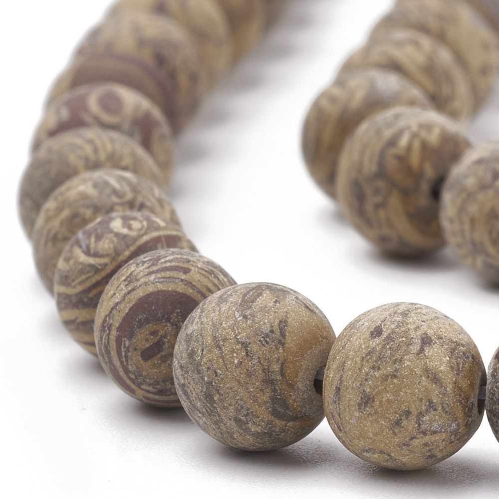 Prírodný Jaspis Elephant korálky 6mm, 63 ks