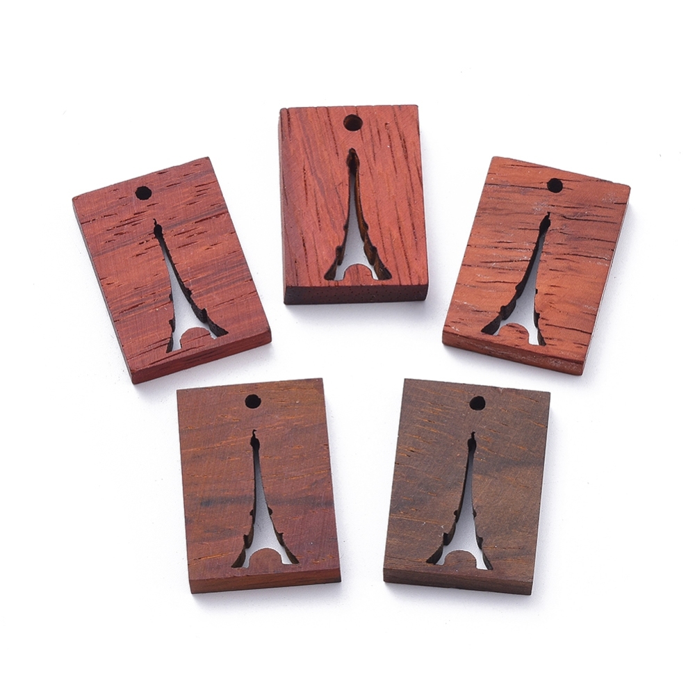 Prívesok zo santalového dreva 33x23x3~6mm, 1 ks