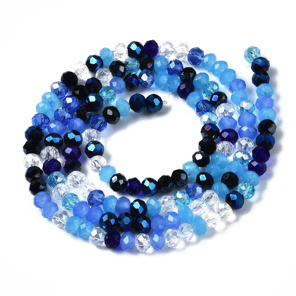 Sklenené brúsené korálky 4.5x3.5mm, 140 ks