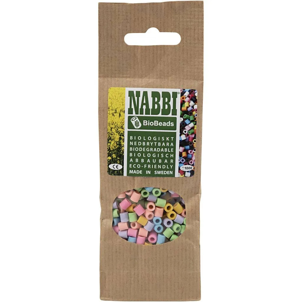 NABBI Bio korálky Pastel 5x5 mm, 1000 ks / balenie