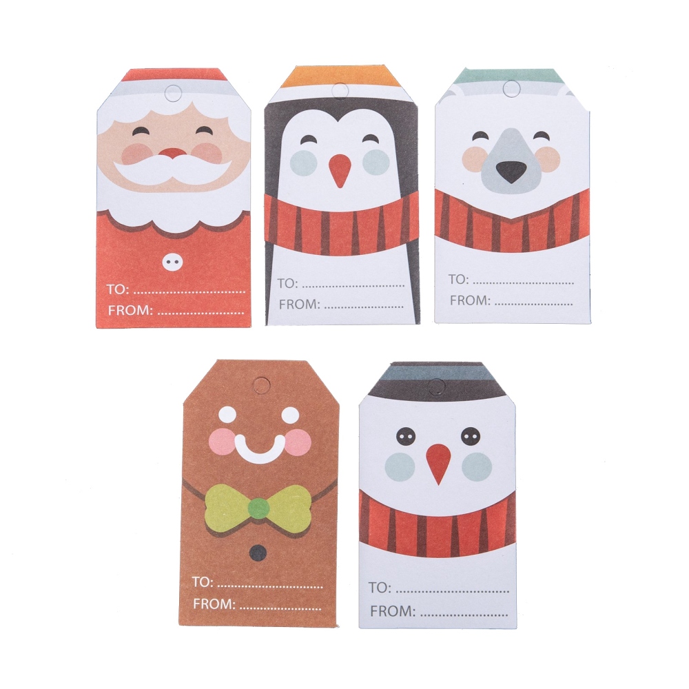 Vianočné menovky na darčeky, 50 ks