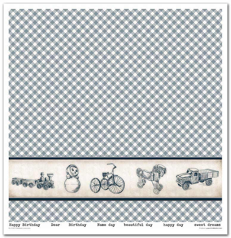 Sada scrapbook papierov Childhood memories Blue 30x30cm, 10 ks