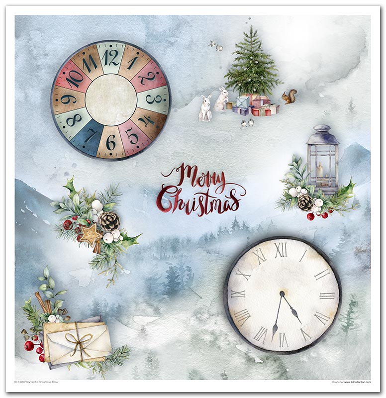 Sada scrapbook papierov Wonderful Christmas Time 30x30cm, 10 ks