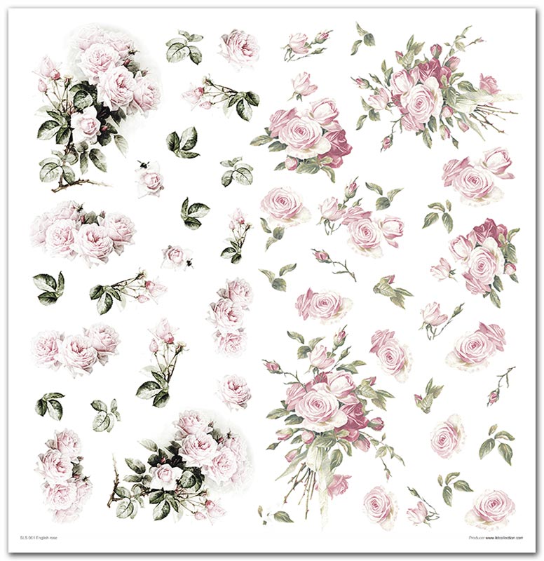 Sada scrapbook papierov English Rose 30x30cm, 10 ks