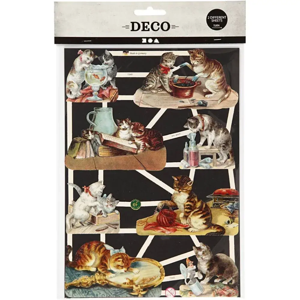 Vintage výseky Mačky 16,5x23,5 cm, 2 hárky/ bal.