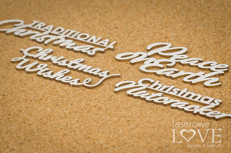 Výrezy z lepenky Vianočné nápisy, 1 sada