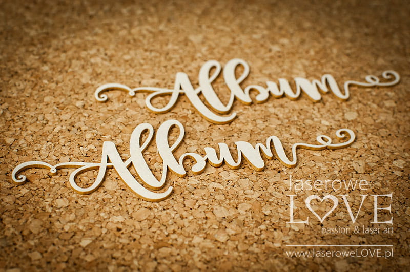Výrezy z lepenky nápis Album, 1 sada