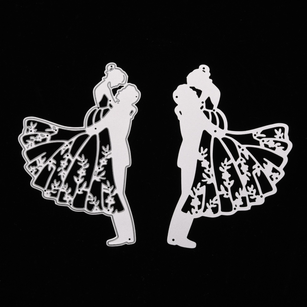 Vyrezávacia šablóna Nevesta a ženích 12x7.5x0.08cm, 1 ks