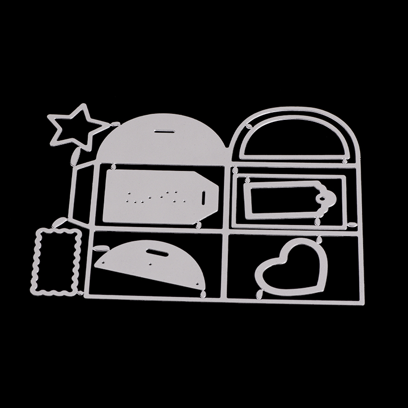 Vyrezávacia šablóna Krabička so srdiečkom 11.1x14.1cm, 1 ks