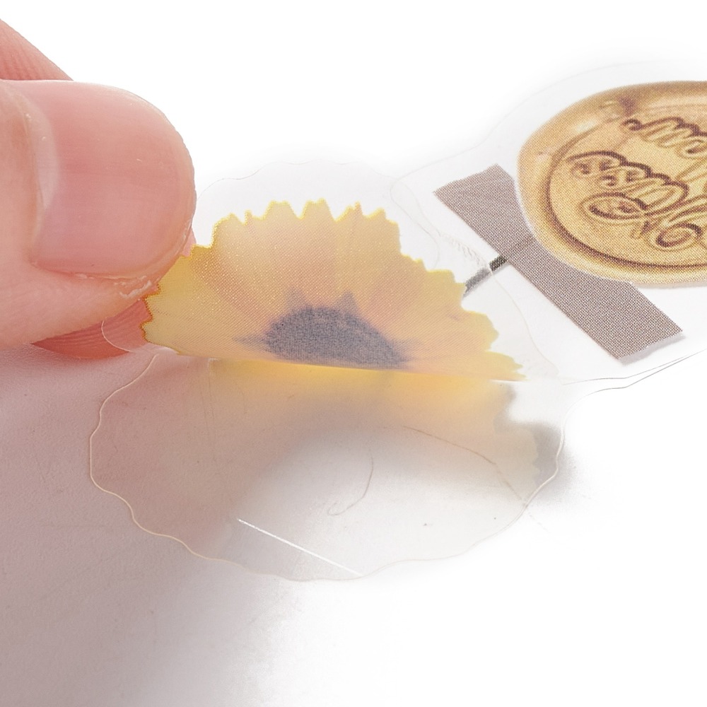 Nálepky Kvet s pečiatkou 48.5~60x25~39x0.1mm, 30ks/bal.