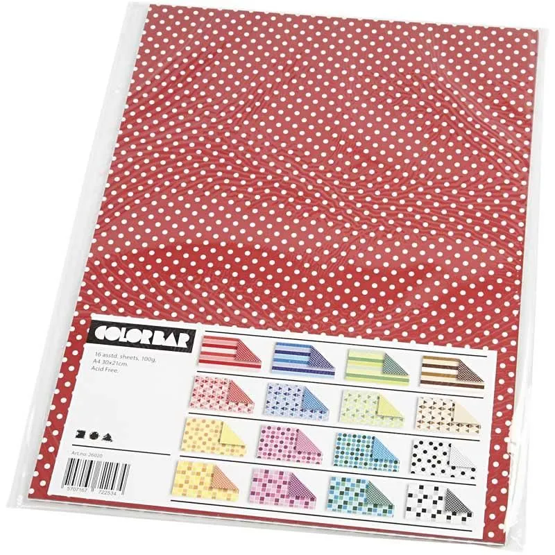 Farebný papier Color Bar A4 100g, 16ks/ bal.