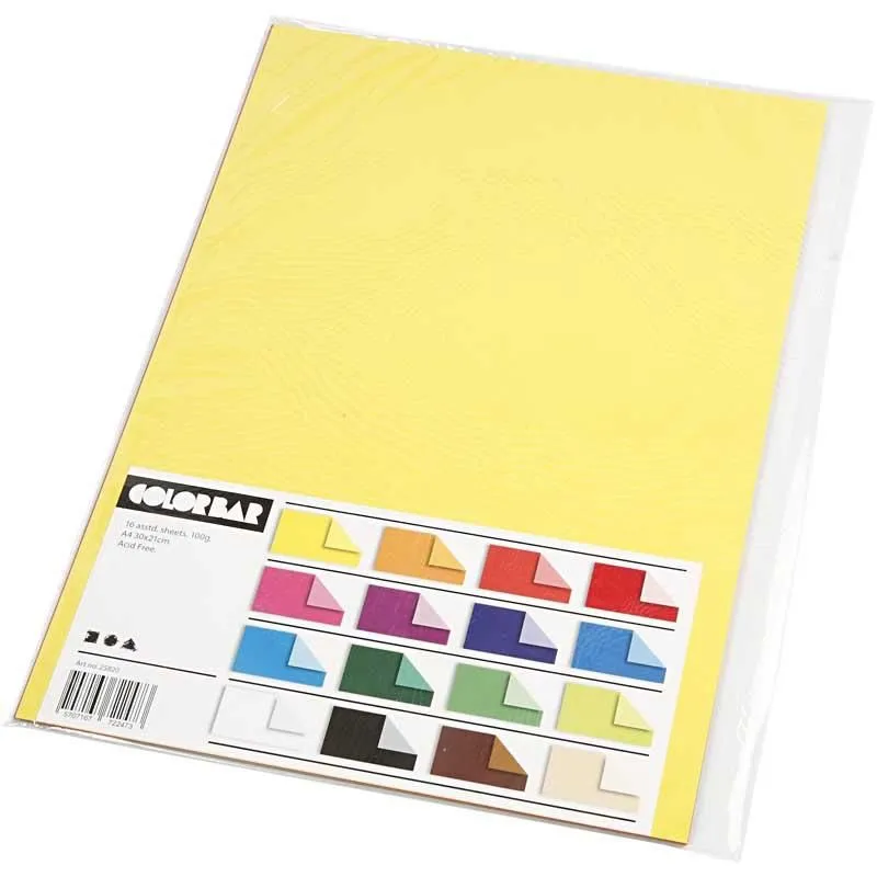Farebný papier Colorbar A4 100g, 16 ks