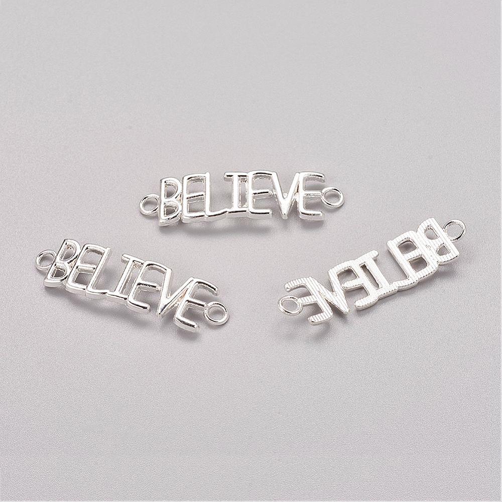 Konektor nápis BELIEVE 43x12x4mm, 5 ks / balenie