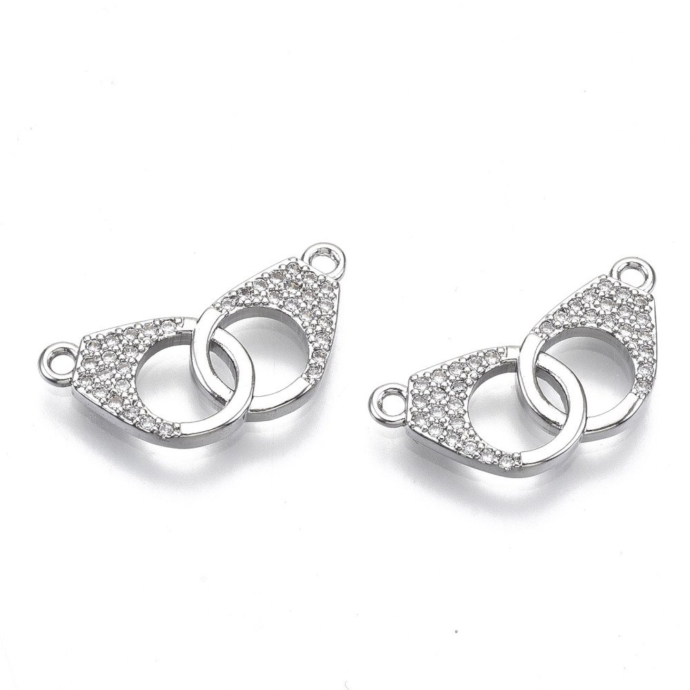 Konektor Putá so zirkónmi bez nikla 10x22x2mm, 1 ks
