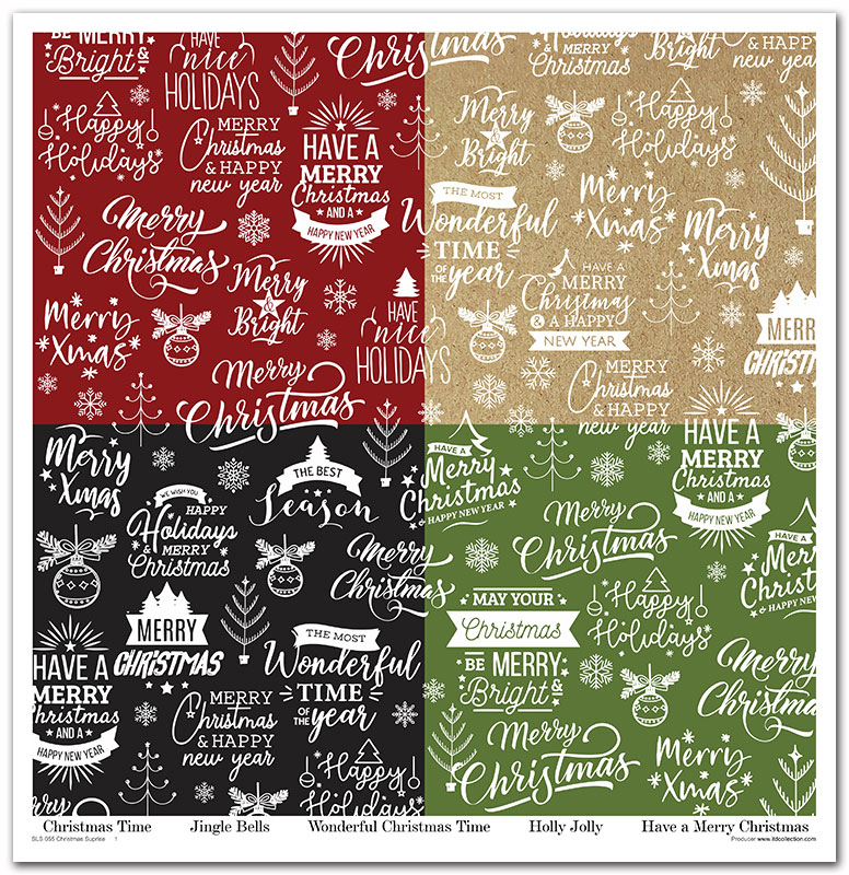 Sada vianočných scrapbook papierov Christmas Suprise 30x30cm, 10 ks