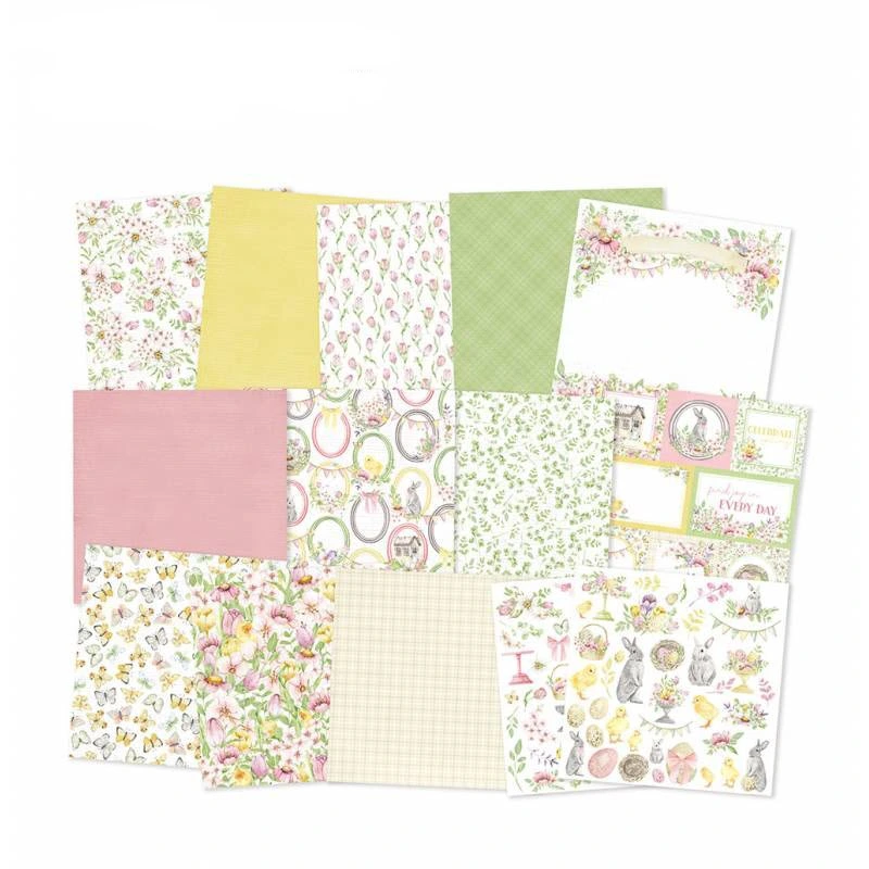 Blok scrapbook papierov Spring is calling 30,5x30,5cm, 12 ks + 2 bonusové