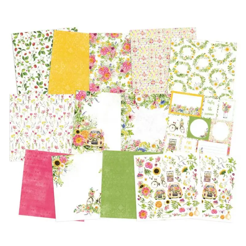 Blok scrapbook papierov The Four Seasons - Summer 30,5x30,5cm, 12 ks + 2 bonusové