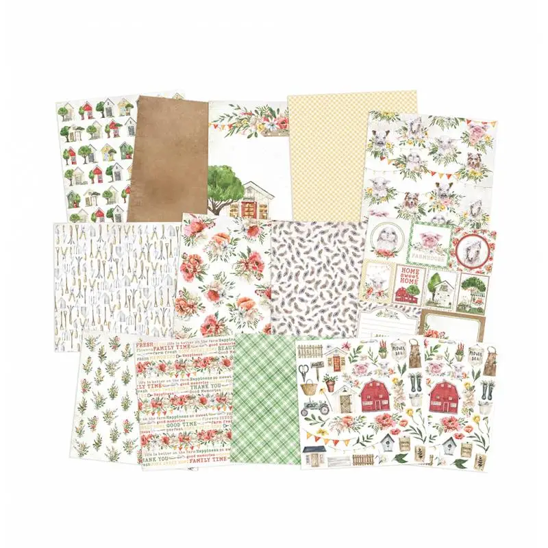 Blok scrapbook papierov Farm sweet farm 30,5x30,5cm, 12 ks + 2 bonusové