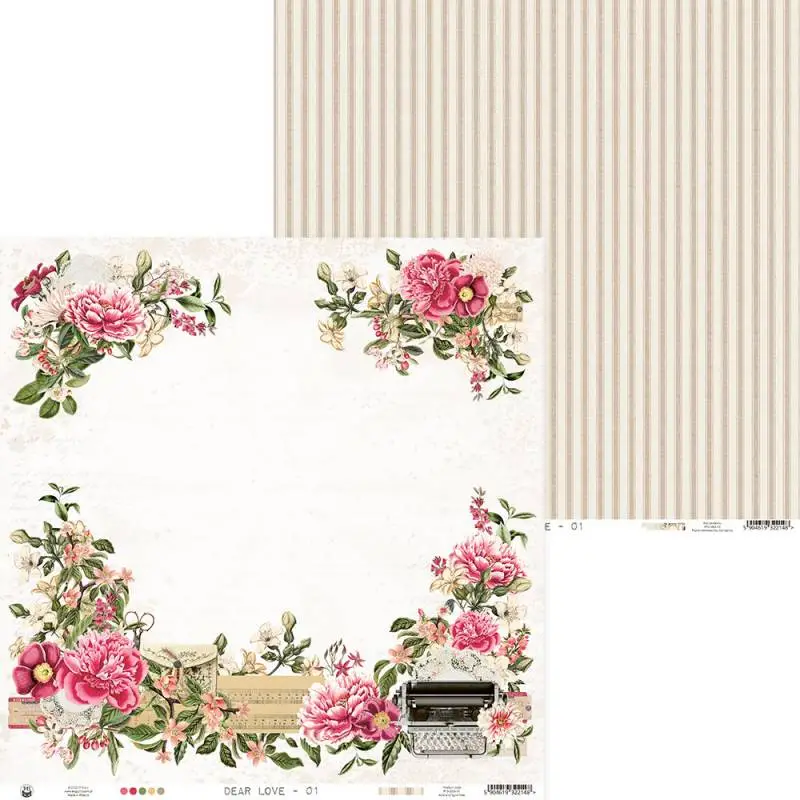 Blok scrapbook papierov Dear Love 30,5x30,5cm, 12 ks + 2 bonusové