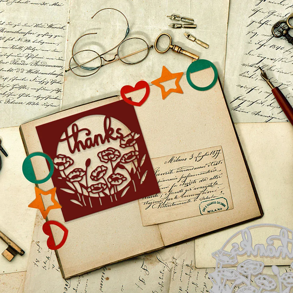 Vyrezávacia šablóna Thank you, Thanks, 2 ks/ bal.